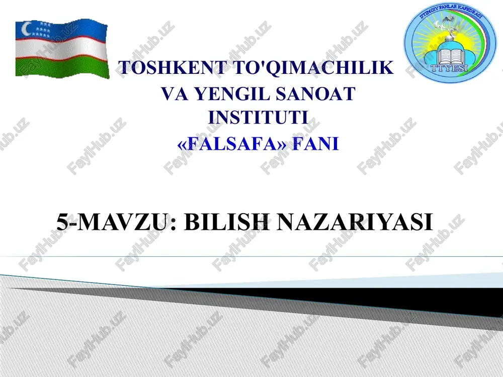 bilish nazariyasi — PPTX