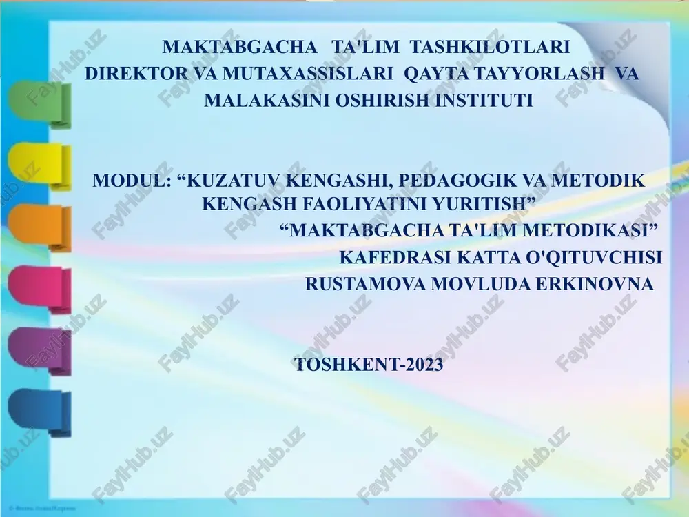 maktabgacha ta'lim metodikasi — PPTX