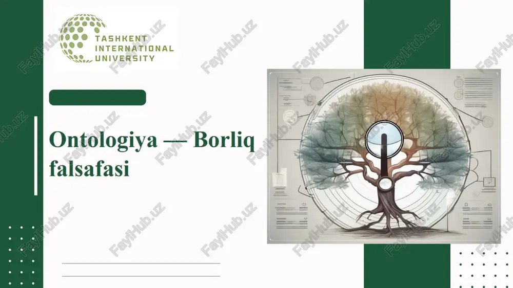 ontologiya — borliq falsafasi — PPTX