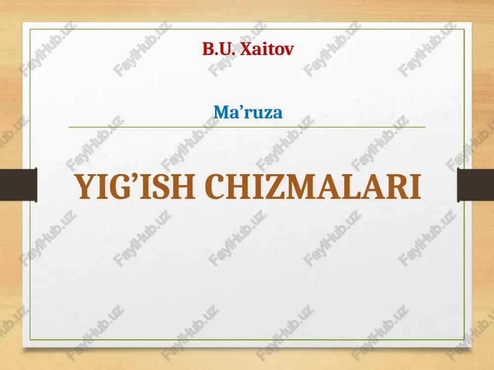 yig’ishchizmalarinio’qish — PPTX