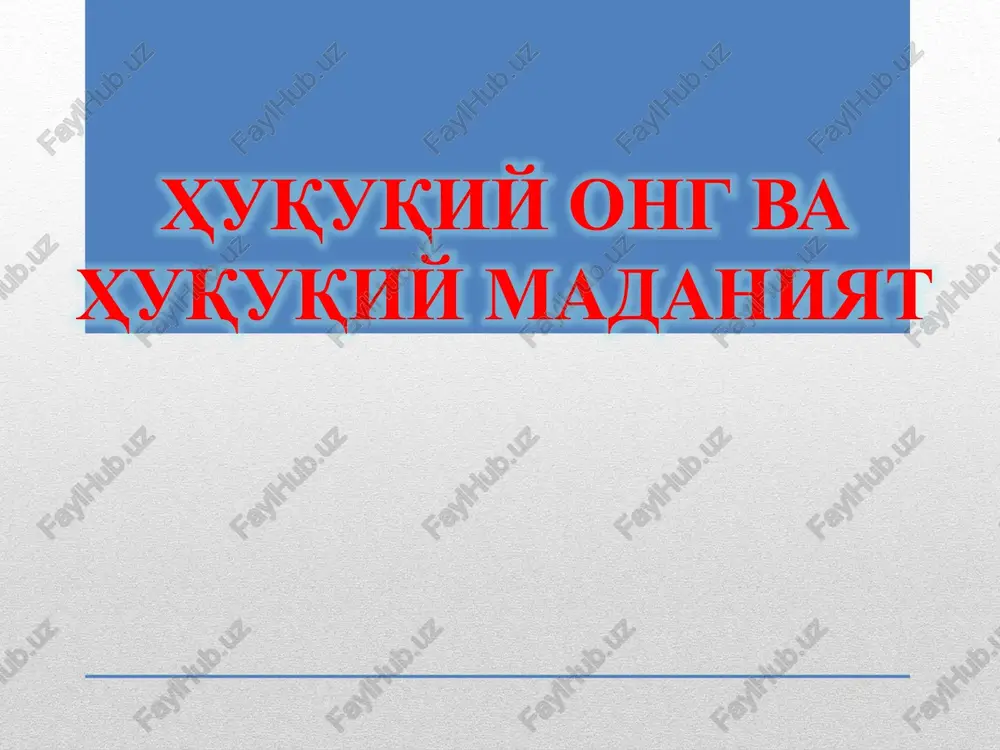 huquqiy ong va huquqiy madaniyat — PPTX