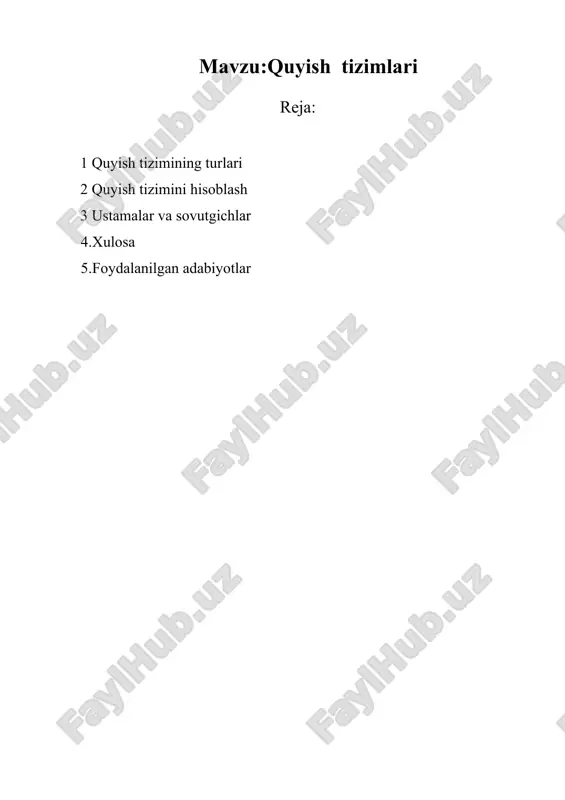 quyish tizimlari — DOCX