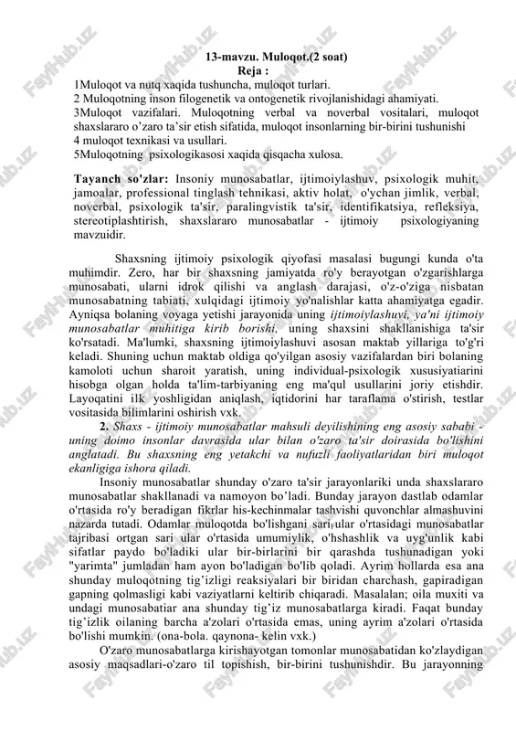 muloqot — DOCX