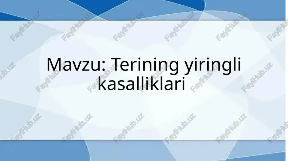 terining yiringli kasalliklari — PPTX