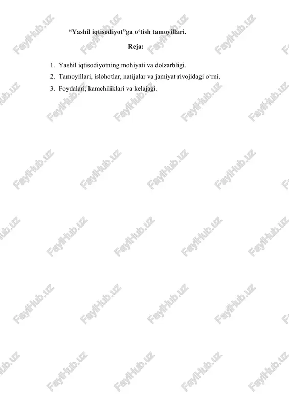 yashil iqtisodiyot — DOCX