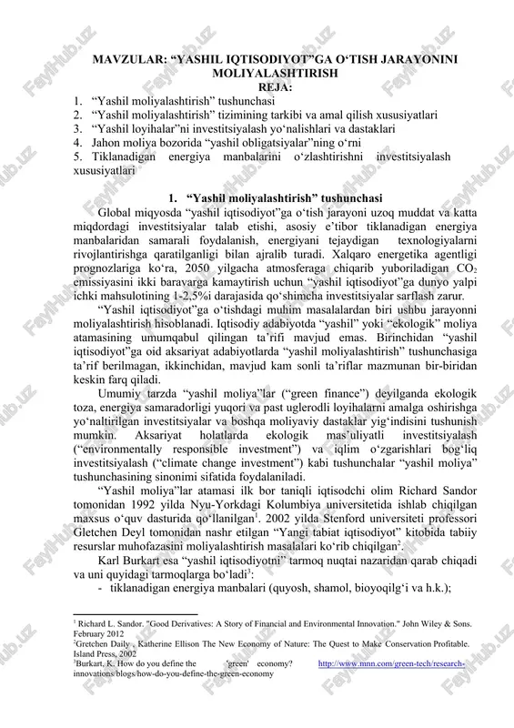 yashil iqtisodiyot — DOCX