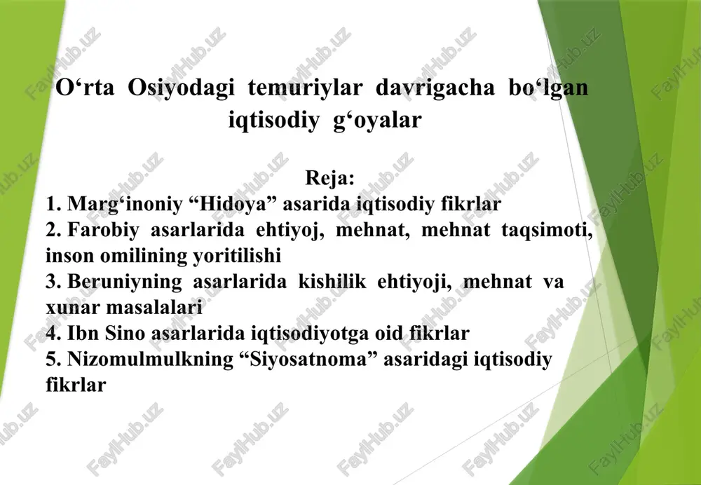 marg‘inoniyning iqtisodiy fikrlari — PPTX