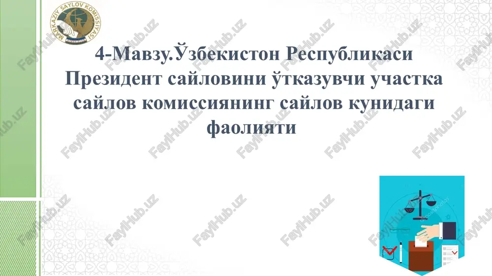 saylov kunidagi vazifalar — PPTX