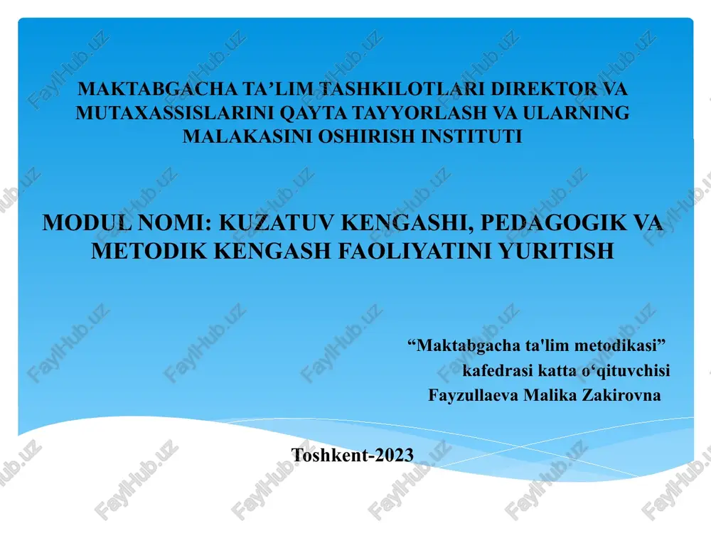 maktabgacha ta'lim metodikasi — PPTX
