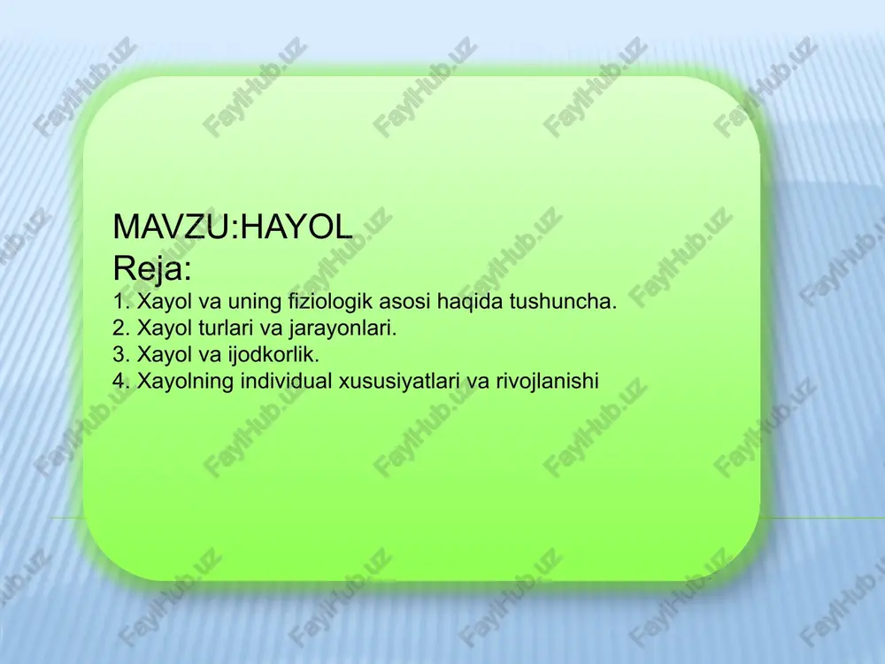 xayol va uning fiziologik asoslari — PPTX