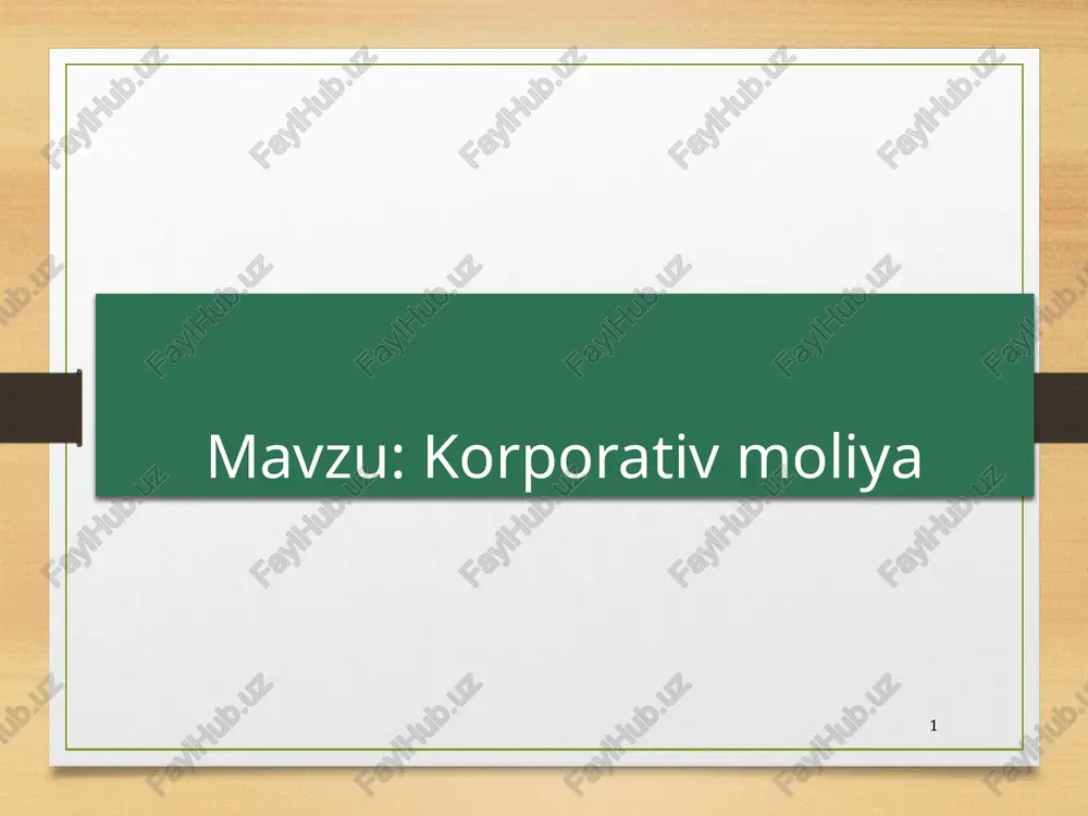 korporativmoliya — PPTX