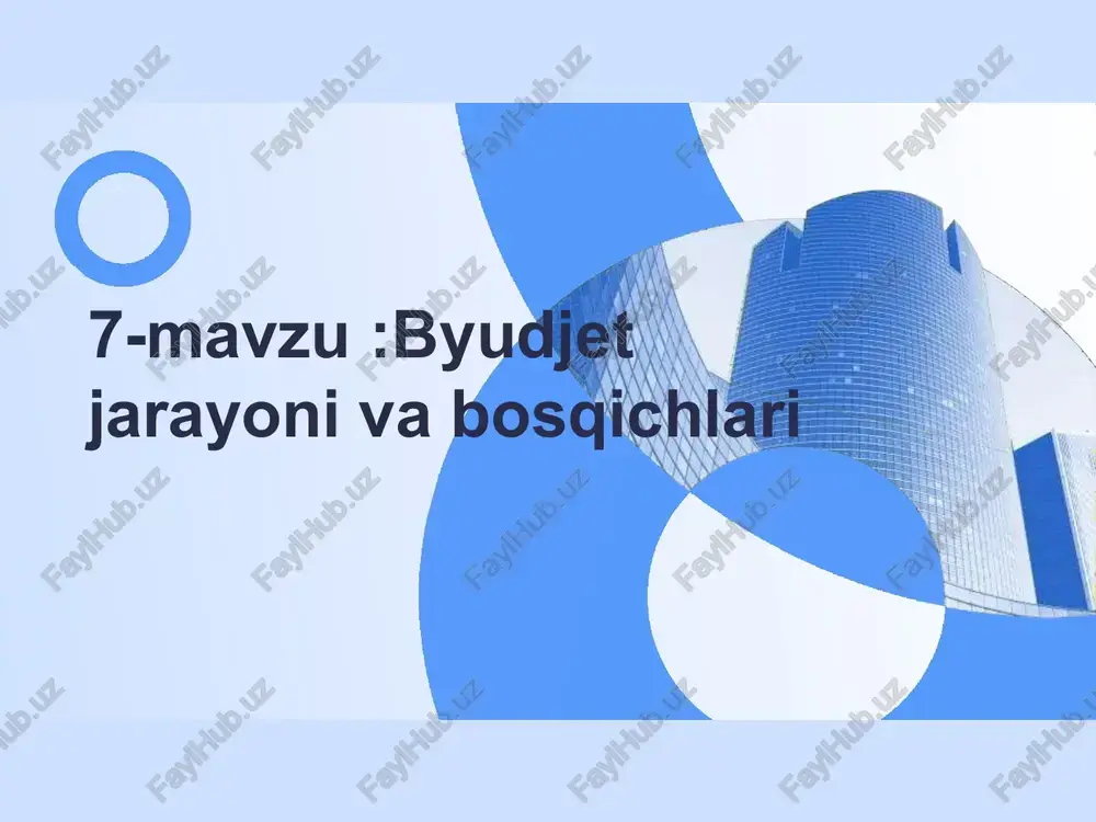 byudjet jarayoni va bosqichlari — PPTX