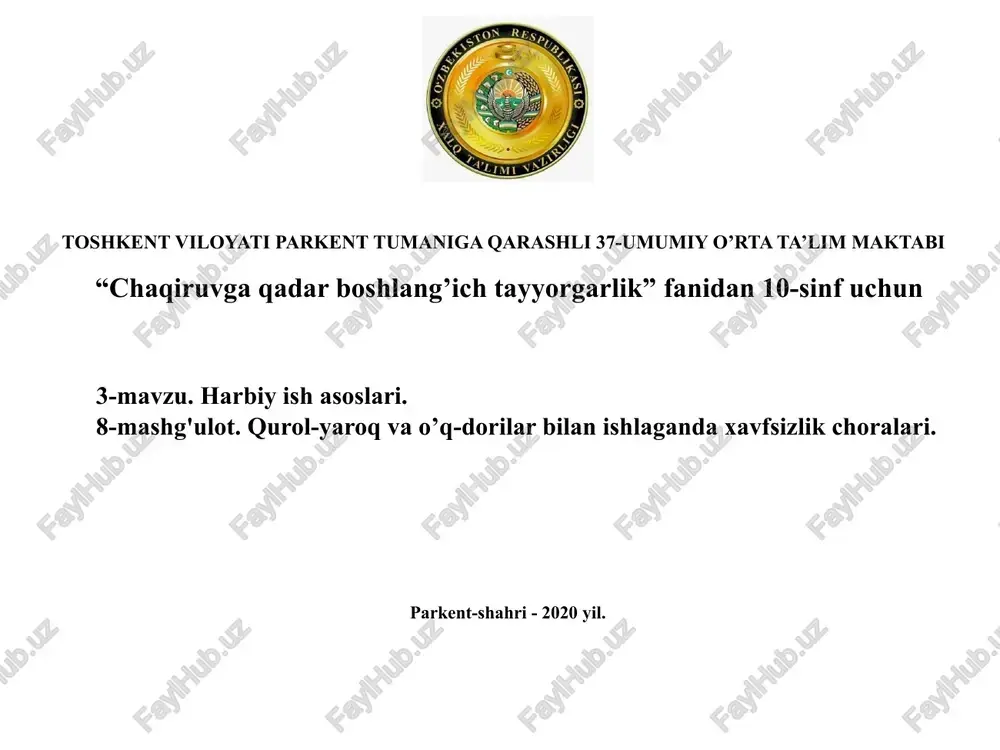 chaqiruvga qadar boshlang’ich tayyorgarlik — PPTX