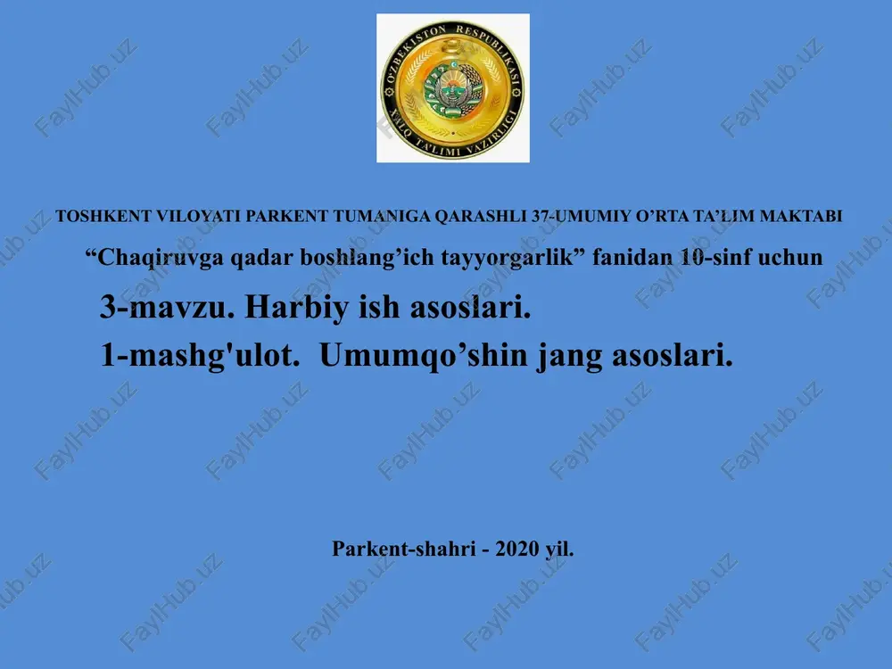 chaqiruvga qadar boshlang’ich tayyorgarlik — PPTX