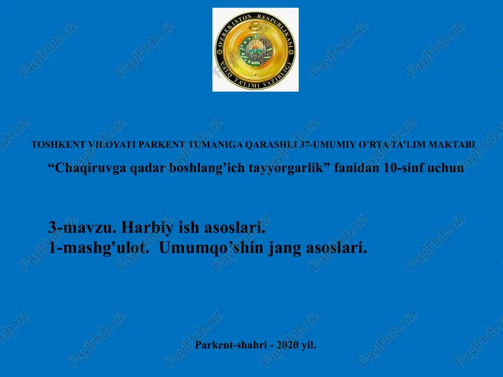 chaqiruvga qadar boshlang’ich tayyorgarlik — PPTX