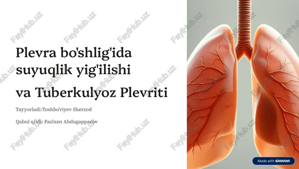 plevra bo'shlig'ida suyuqlik yig'ilishi va tuberkulyoz plevriti — PDF