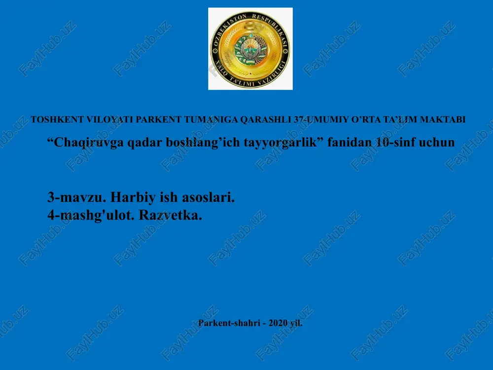 chaqiruvga qadar boshlang’ich tayyorgarlik — PPTX