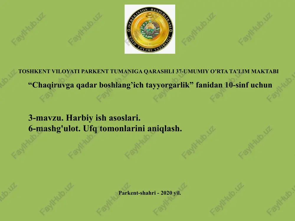 chaqiruvga qadar boshlang’ich tayyorgarlik — PPTX