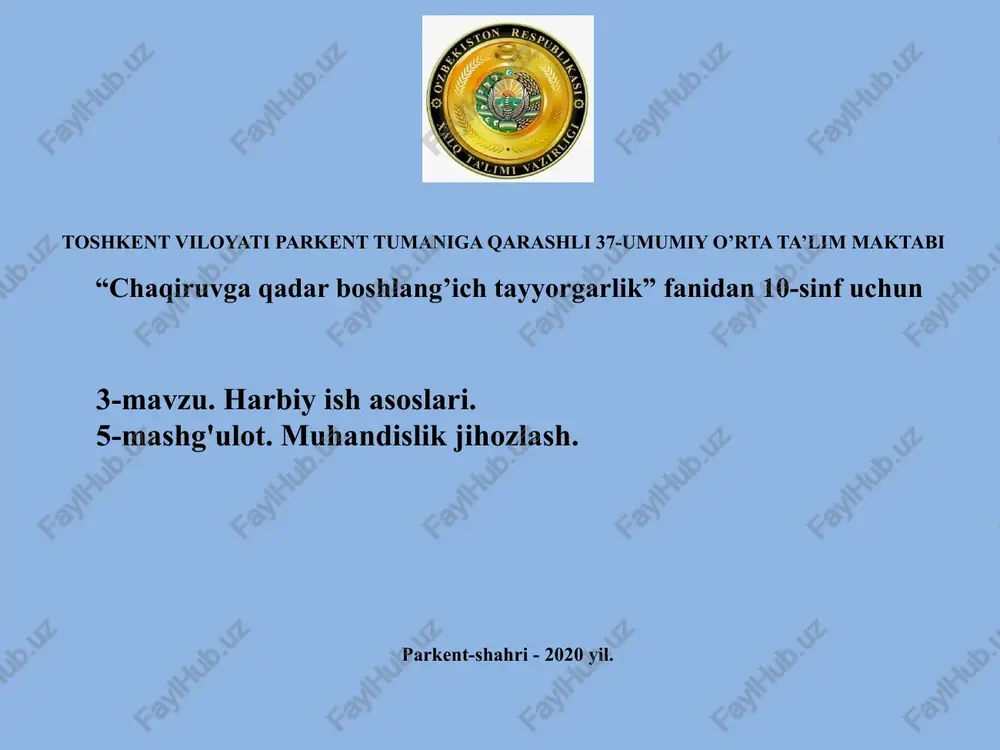 chaqiruvga qadar boshlang’ich tayyorgarlik — PPTX