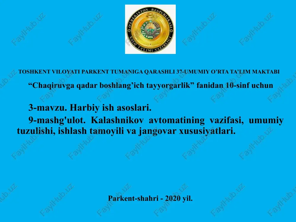 "chaqiruvga qadar boshlang’ich tayyorgarlik" — PPTX