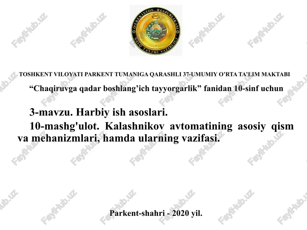 "harbiy ish asoslari" — PPTX
