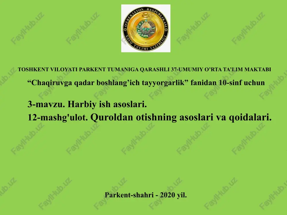 chaqiruvga qadar boshlang’ich tayyorgarlik — PPTX