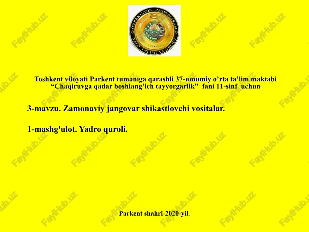 chaqiruvga qadar boshlang'ich tayyorgarlik — PPTX