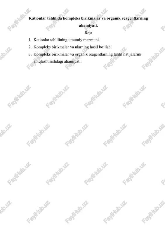 kationlar tahlili — DOCX