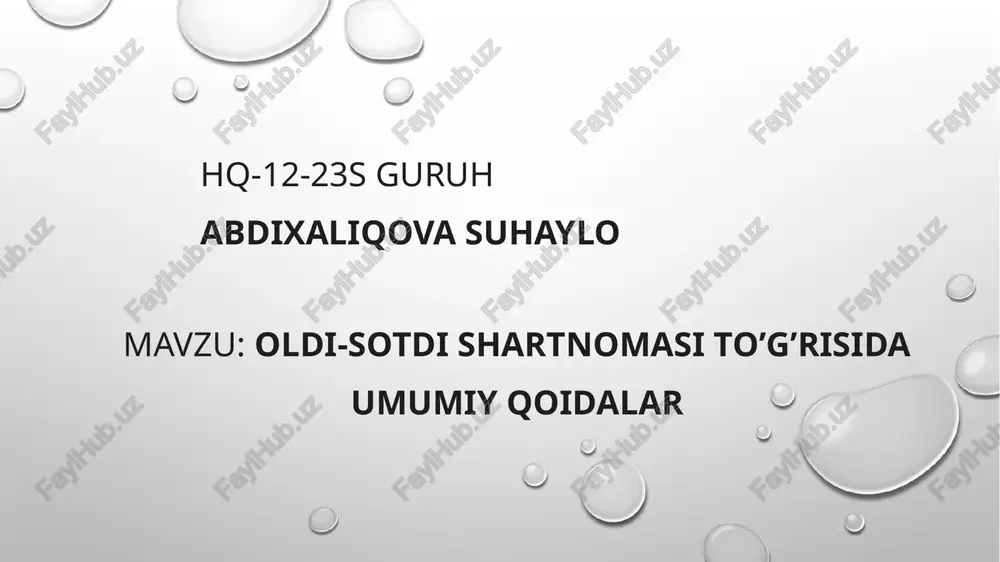oldi-sotdi shartnomasi — PPTX