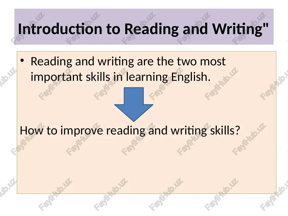 introduction to reading and writing — PPTX