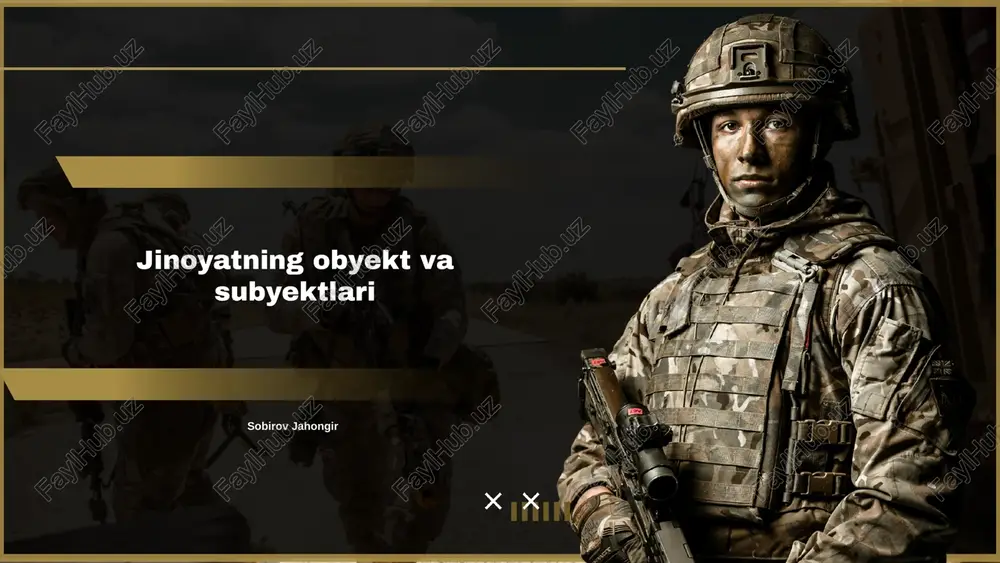 jinoyatning obyekt va subyektlari — PPTX