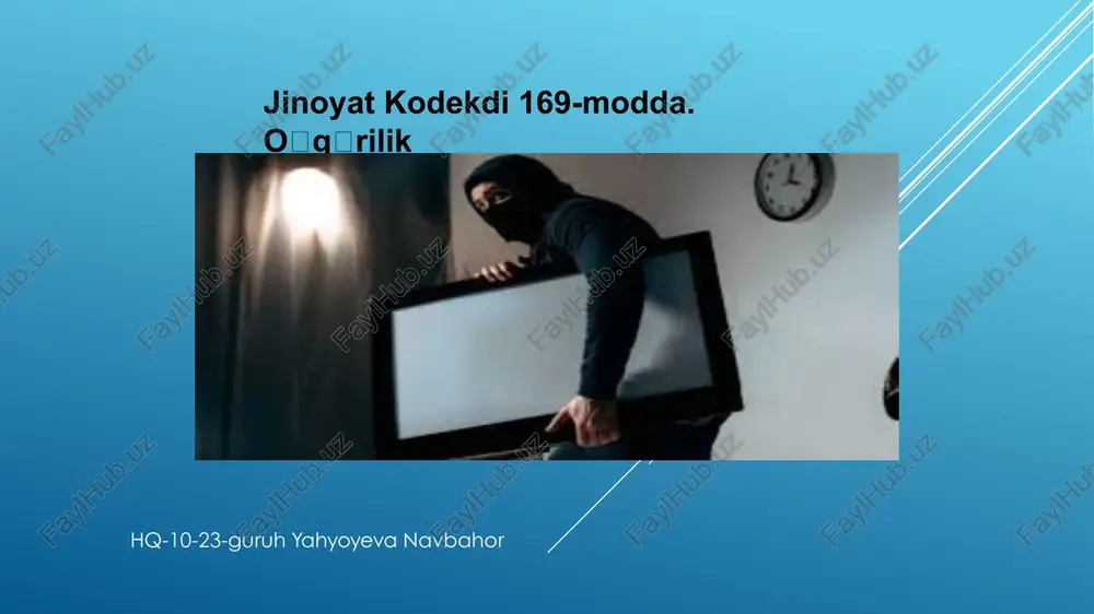 jinoyat kodeksi169-modda — PPTX