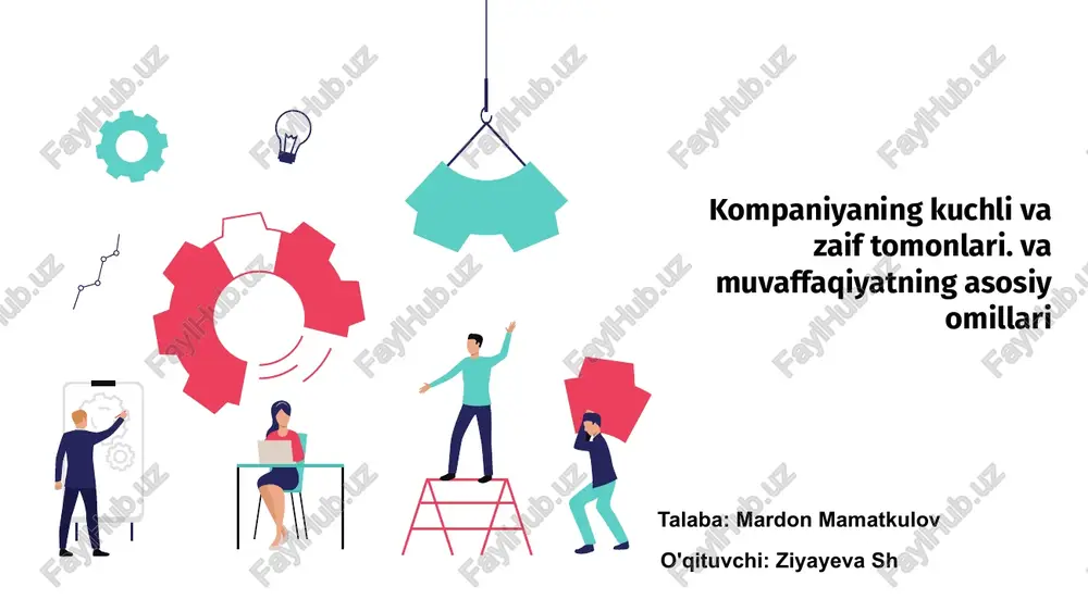 kompaniyaning kuchli va zaif tomonlari — PPTX