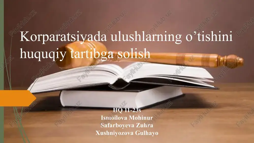 ulushning huquqiy tartibi — PPTX