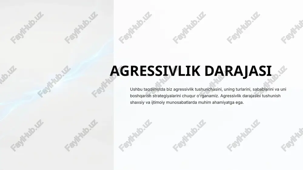 agressivlik darajasi — PPTX