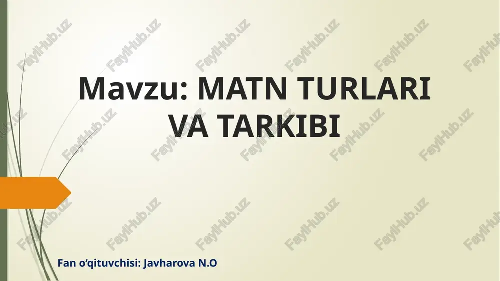matn turlari va tarkibi — PPTX