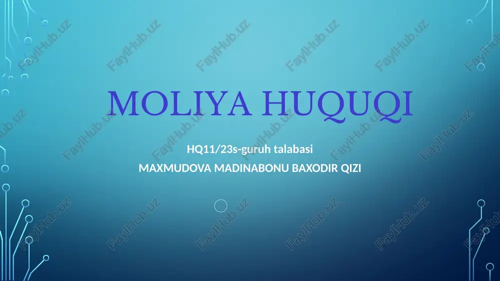 moliyaviy huquqiy — PPTX