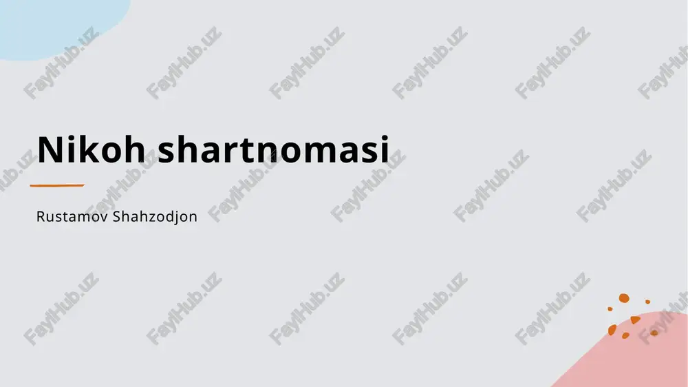 nikoh shartnomasi — PPTX