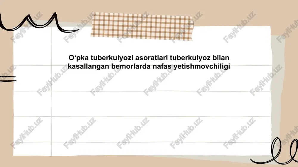 oʻpka tuberkulyozi asoratlari — PPTX