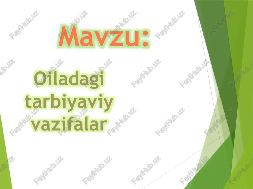 oilada gitarbiyaviy vazifalar — PPTX