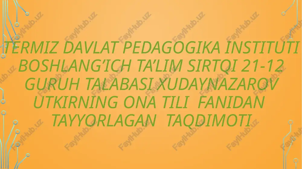 ona tilida tinish belgilari — PPTX
