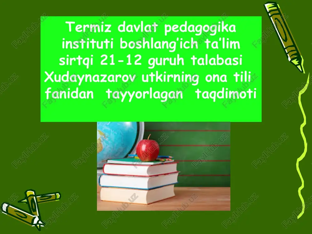 o’zbek tilida o’zga gaplar — PPTX