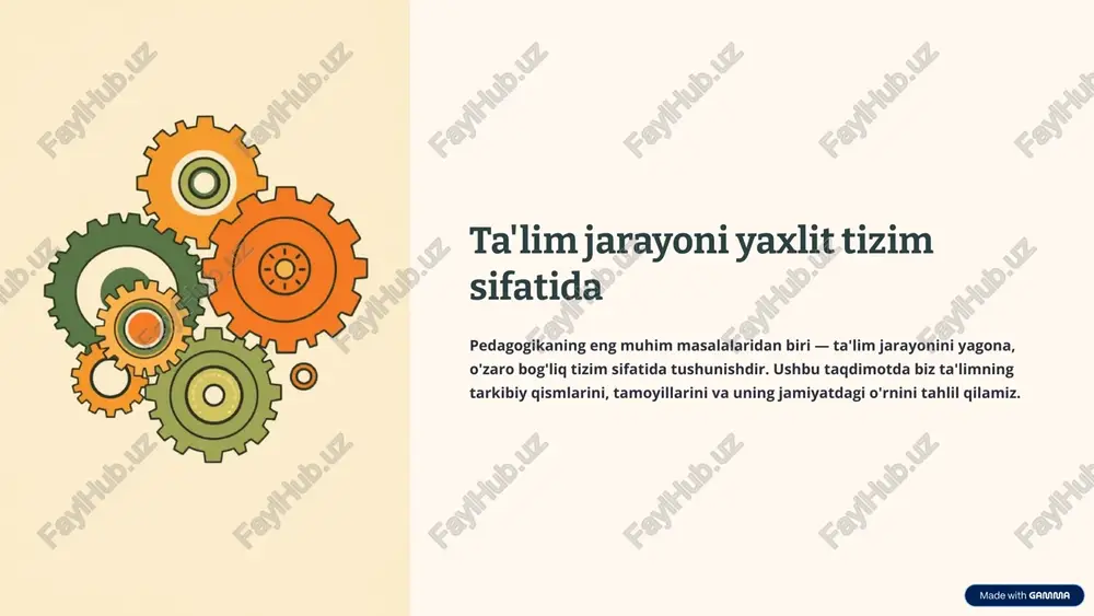 ta'lim tizimining ahamiyati — PPTX