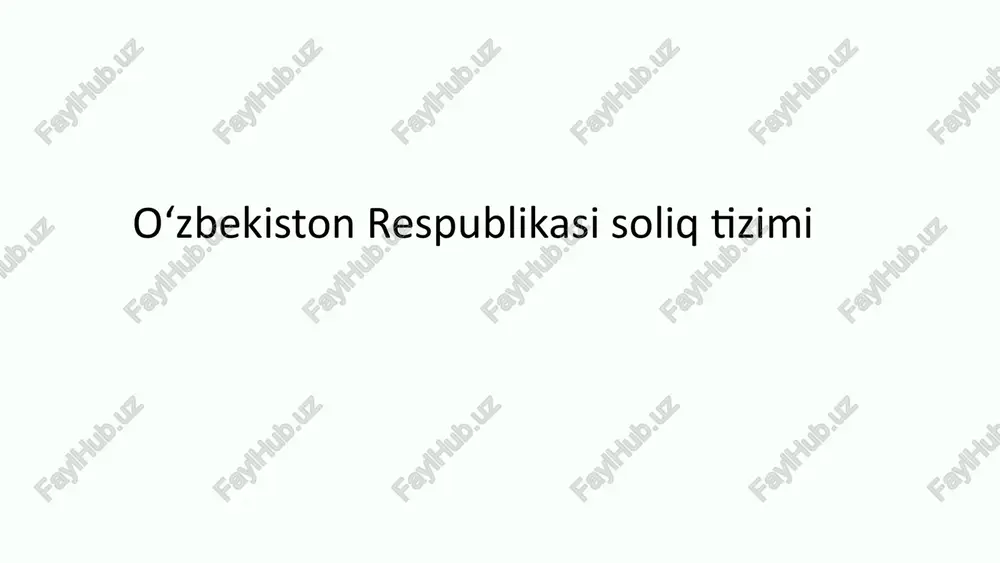 soliqlarning mohiyati va ularning davlat faoliyatidagi roli — PPTX