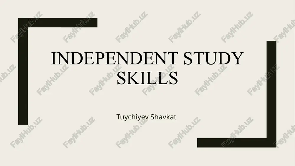 independent study skills — PPTX