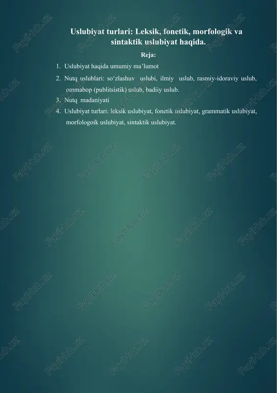 uslubiyatturlari — PPTX