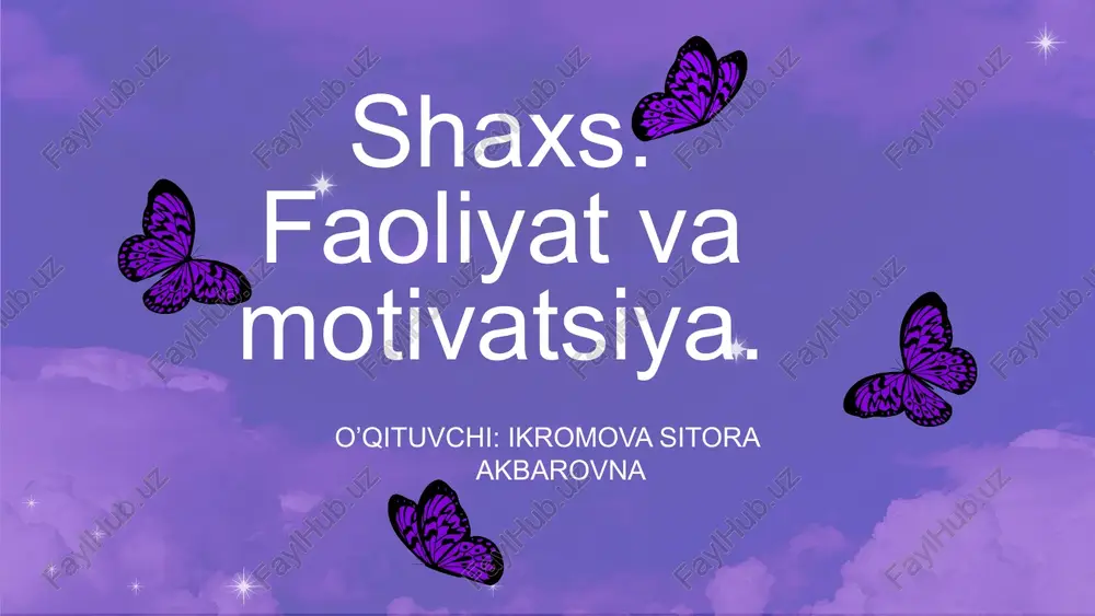 shaxs.faoliyat va motivatsiya — PPTX