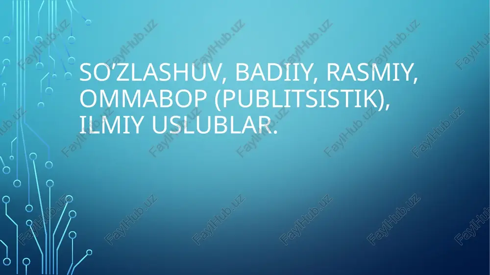 ilmiy va publitsistik uslublar — PPTX