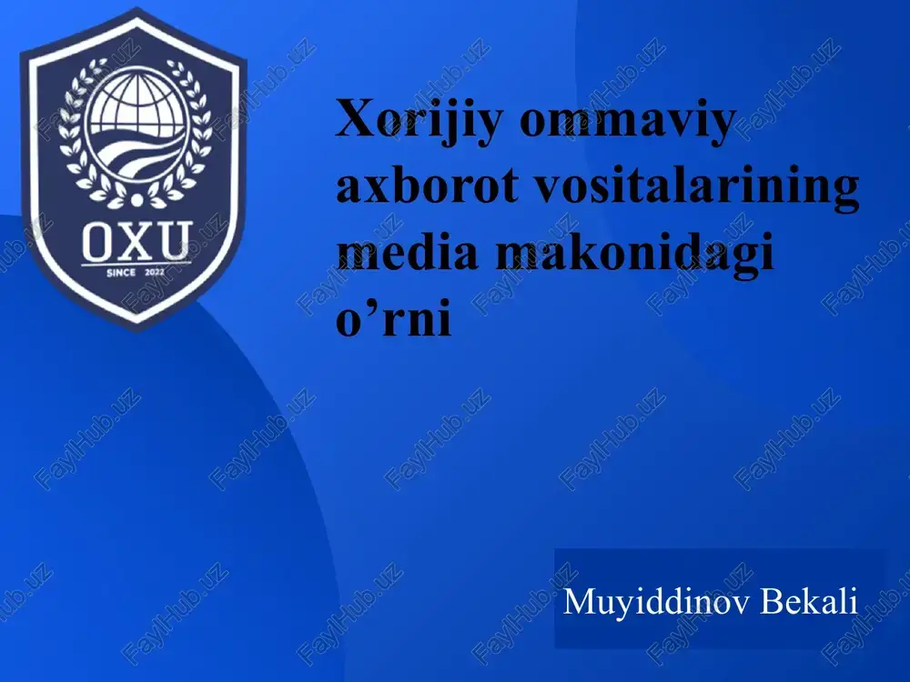 bosma ommaviy axborot vositalari — PPTX