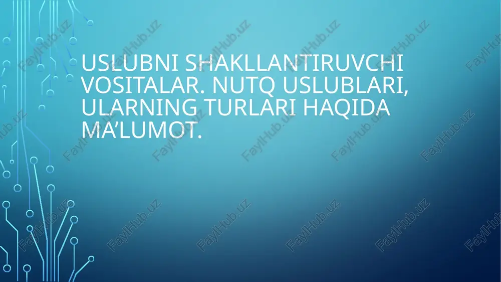 adabiy tilning vazifaviy uslublari — PPTX